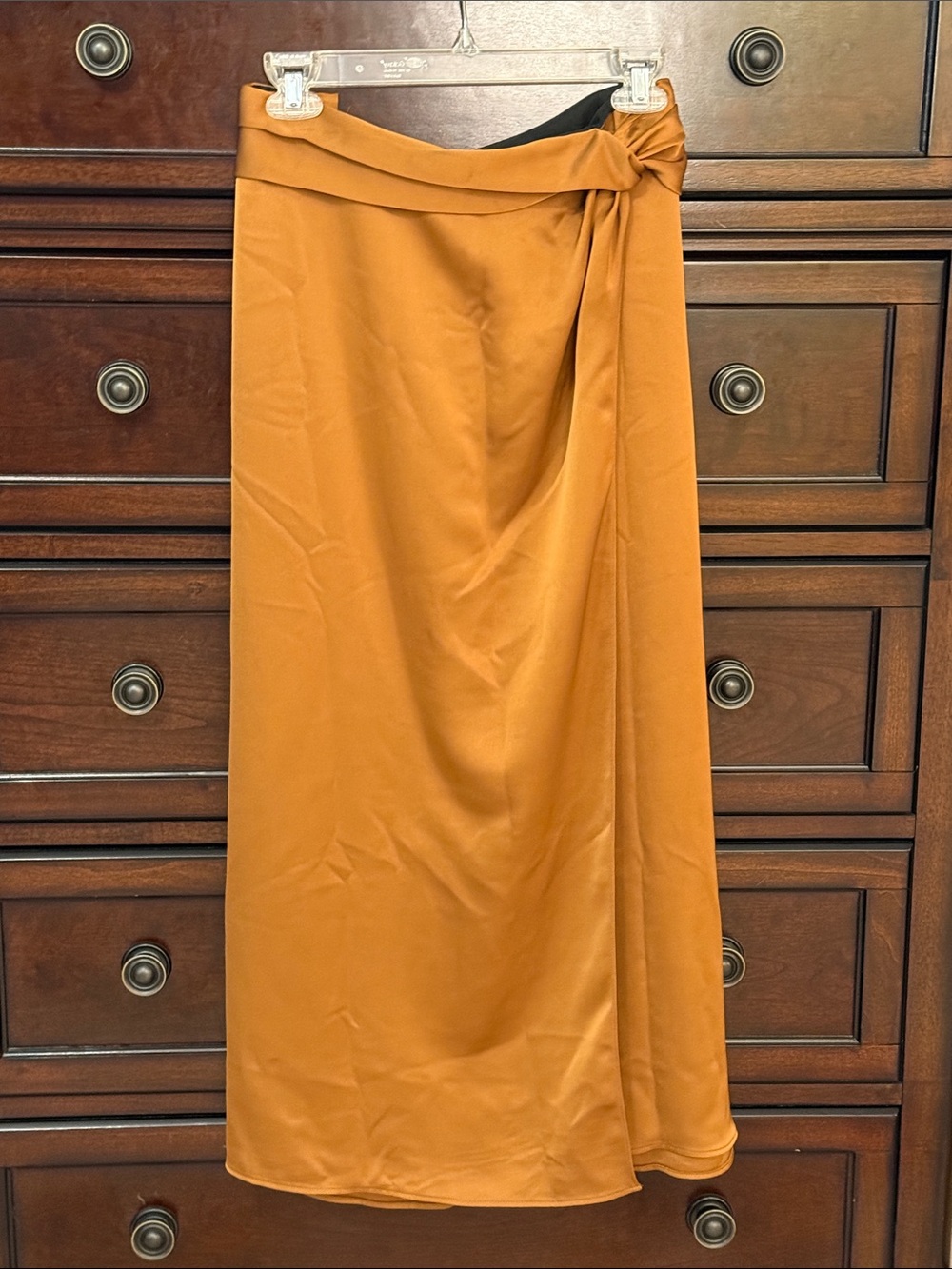 Women's Wrap Midi Skirt in Burnt Orange